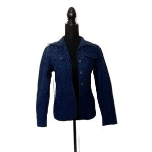 kiko Size S  Dark  Blue Women’s Jacket 100% silk with Pockets Brand New # 39